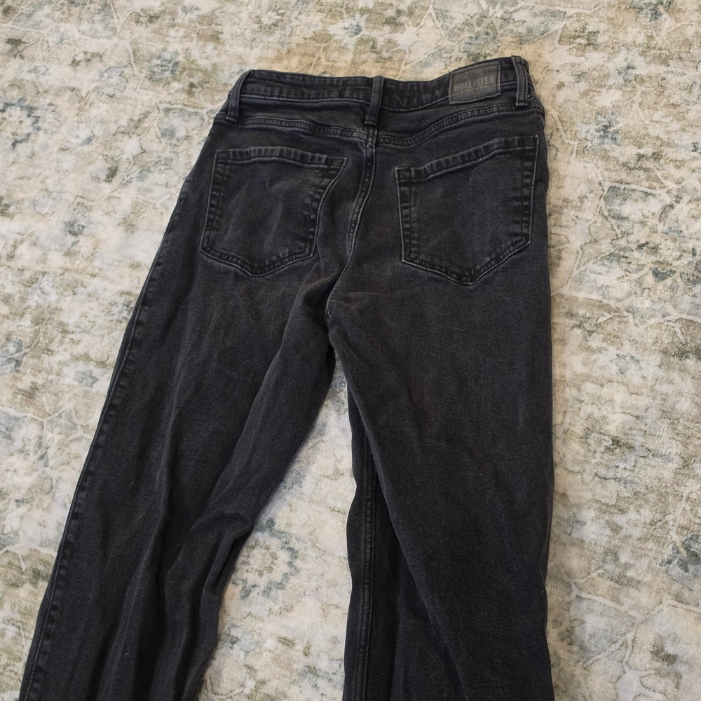 Hollister Ultra High-Rise Dad Jeans Faded Black Vintage Stretch 7L W28 L33